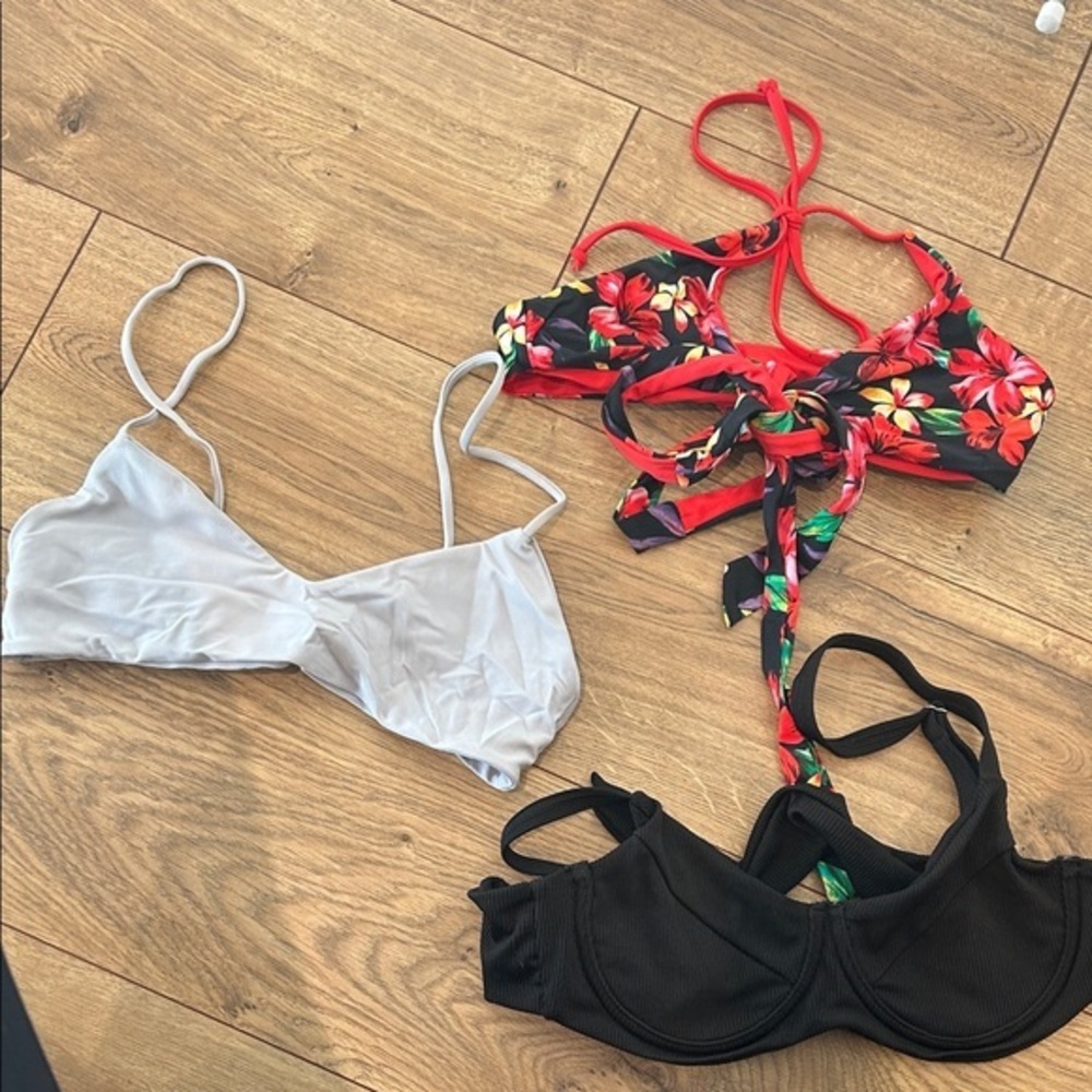 Women's Bikini Tops BUNDLE  - white black floral